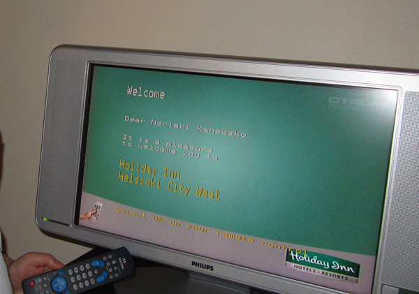 写真・ホテル部屋のテレビ画面