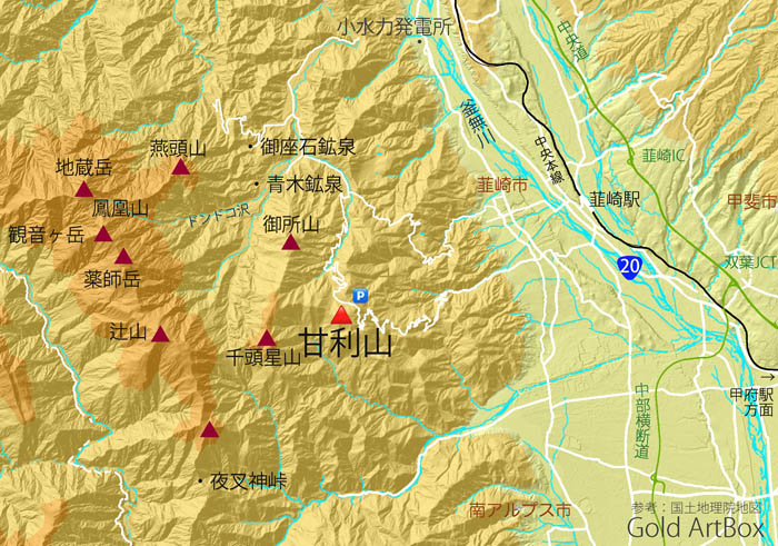 地図：甘利山