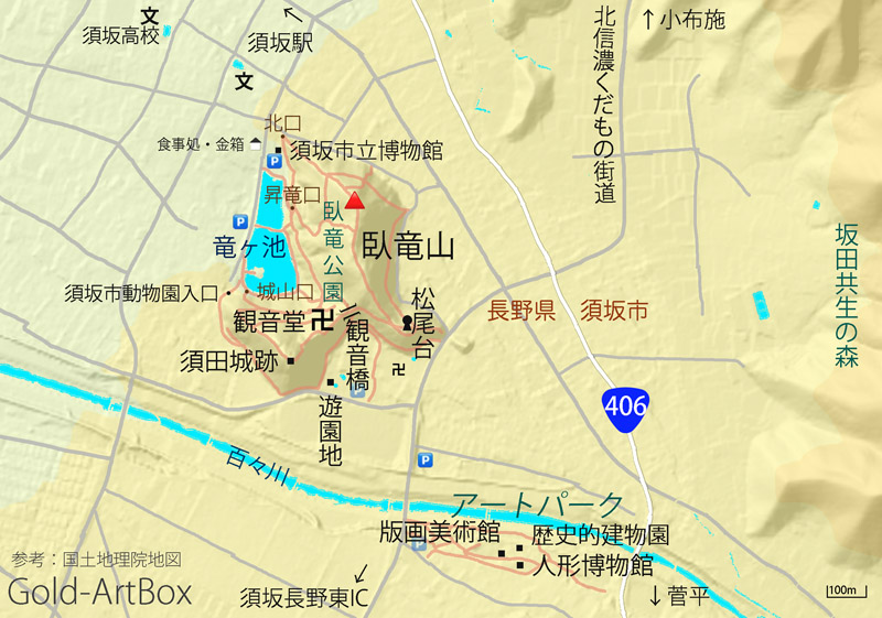 地図：臥竜山