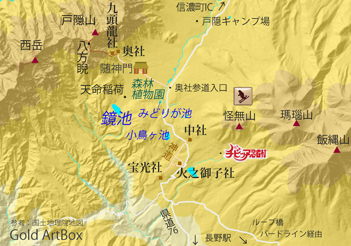 地図・戸隠鏡池