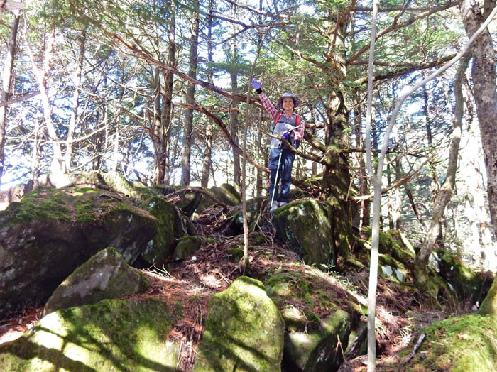 写真4苔むす巨岩がゴロゴロ：烏帽子岳