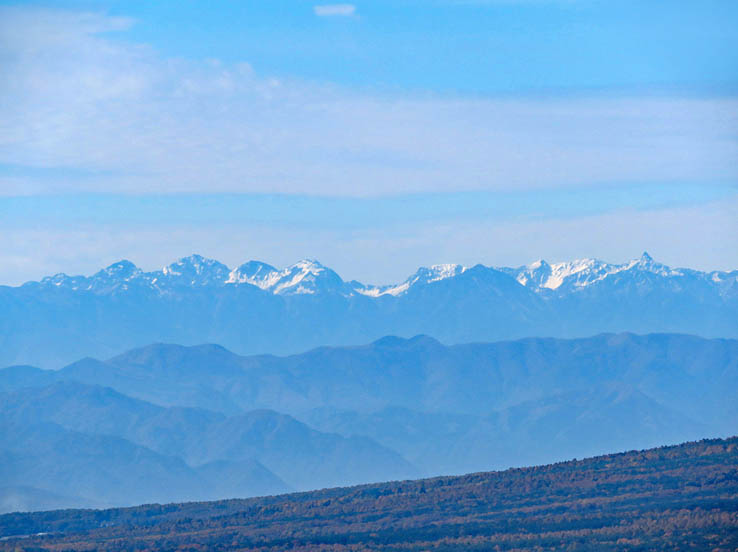写真14浅間山の裾野の向こうに槍穂高連峰