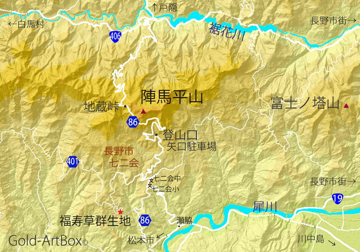 地図・陣馬平山