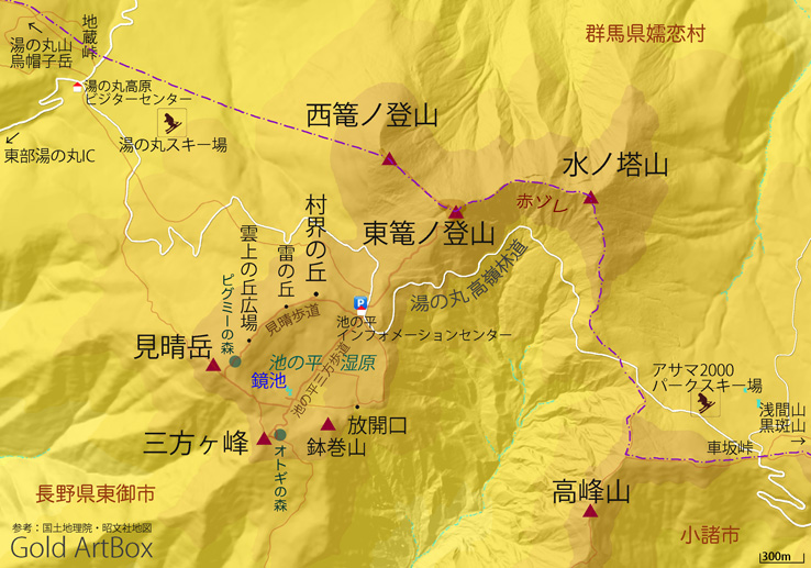 地図：池の平湿原