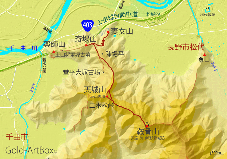 地図：鞍骨山