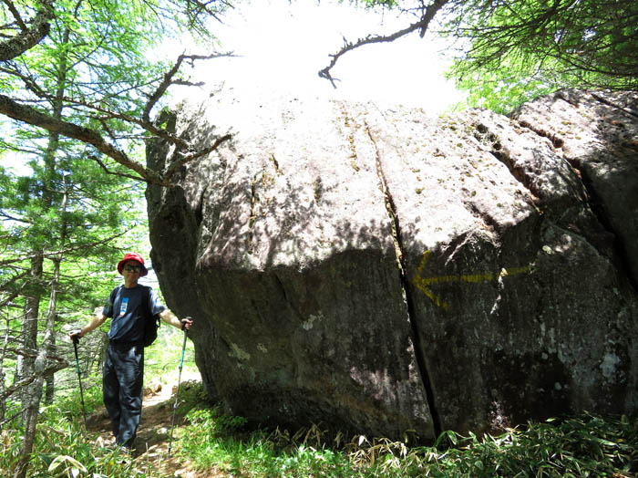 写真4巨大な岩の脇を通る