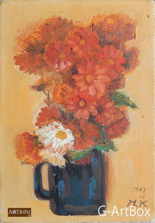 油絵・花