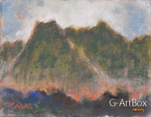 油絵・妙義山