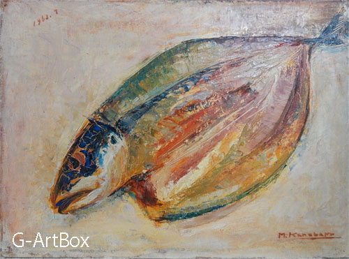 油絵・魚f6