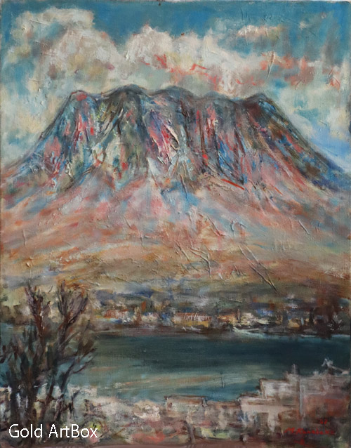油絵・桜島