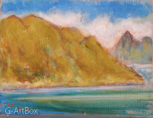 油絵・妙義山