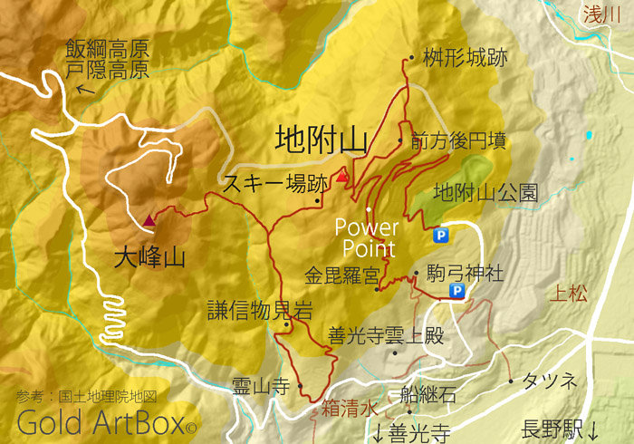 地図：地附山