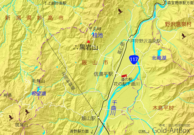 地図：黒岩山周辺