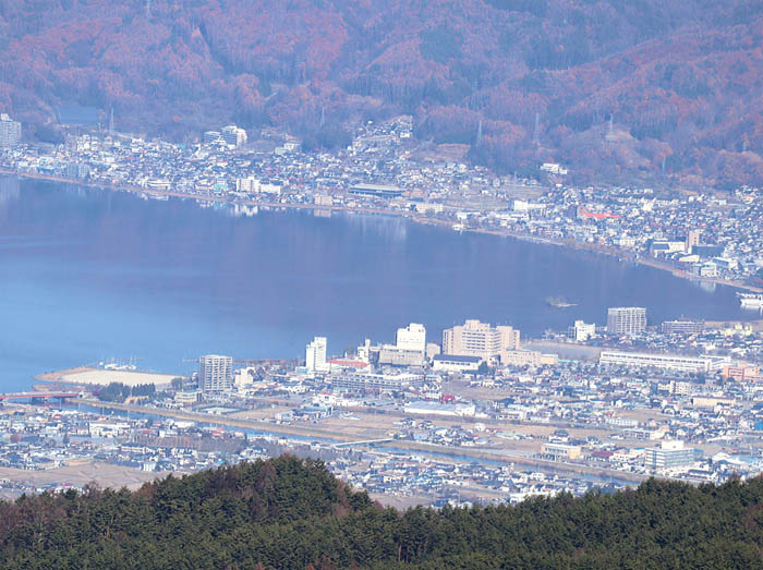 photo：守屋山から諏訪湖：守屋山