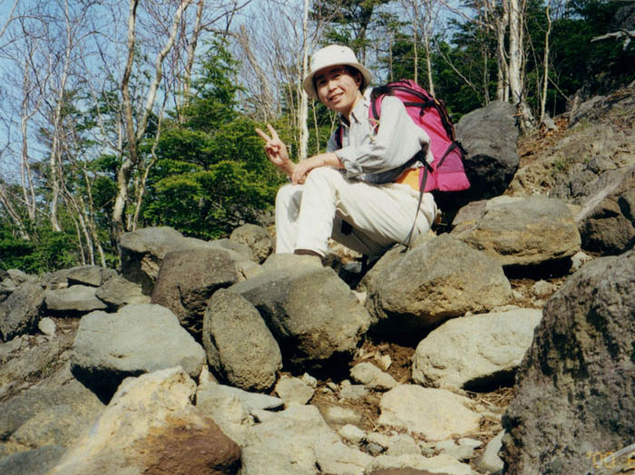 photo：途中で休憩：男体山