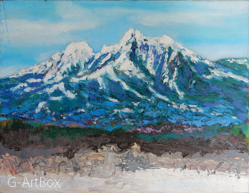 油絵・妙高山