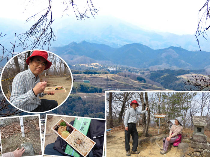 photo9龍王山頂で玄米弁当を食べる