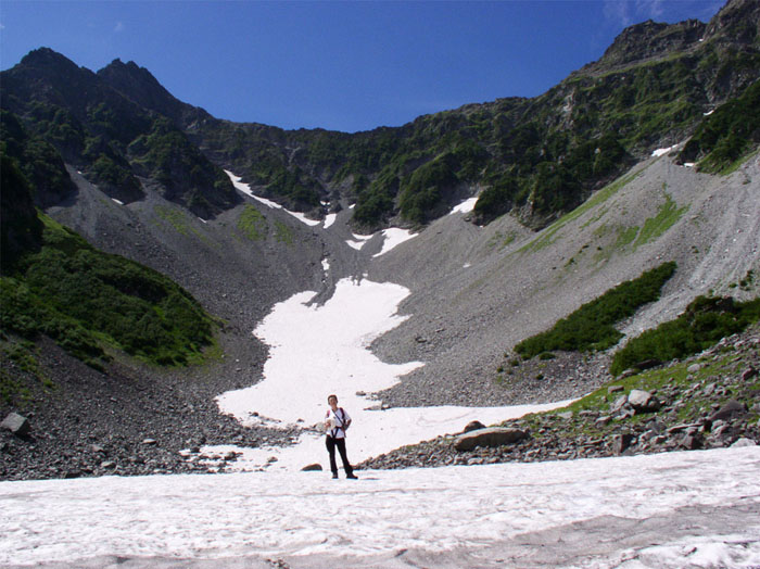 photo53吊り尾根と雪渓/涸沢