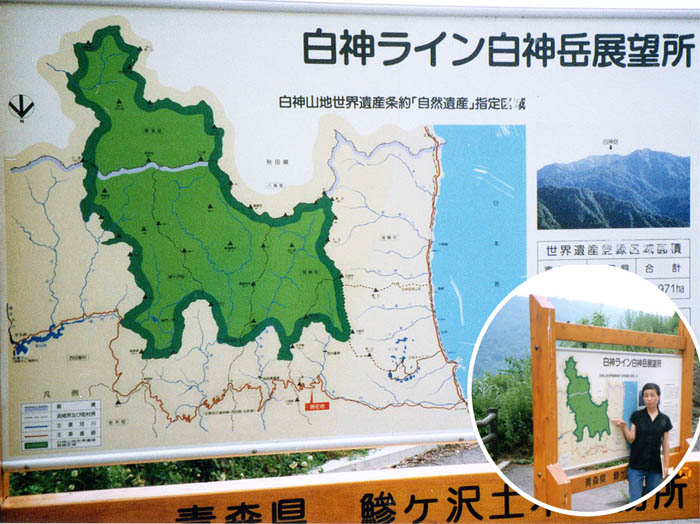 photo1立て看・白神山地地図