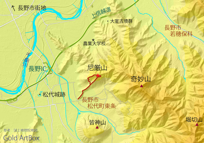 地図・尼厳山