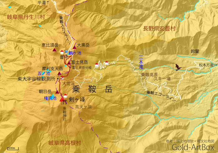 map：乗鞍岳