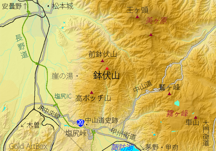 地図・鉢伏山周辺