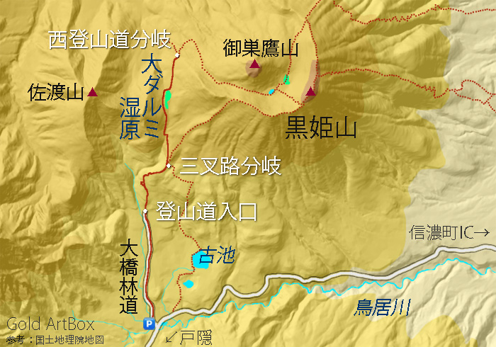 地図・黒姫大ダルミ湿原