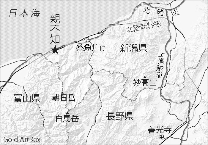 地図・長野から親不知まで
