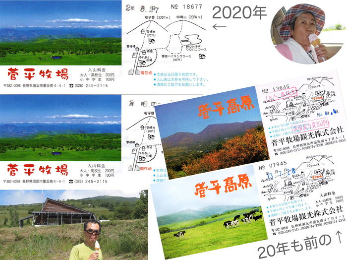 photo・入場チケット（根子岳今昔、四阿山）
