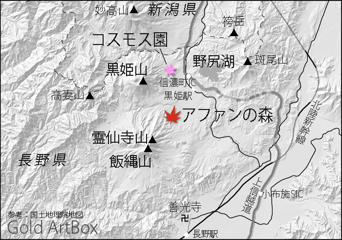 map 黒姫高原周辺