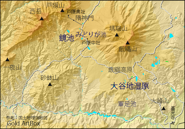 map 大谷地湿原から鏡池