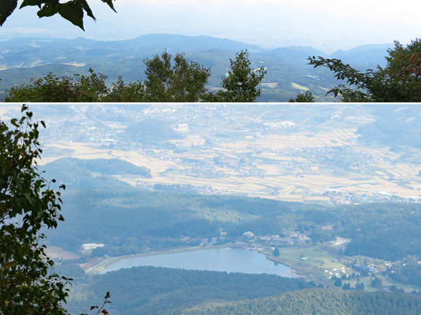 photo 髻山,三登山,地附山(上) 霊仙寺湖(下)