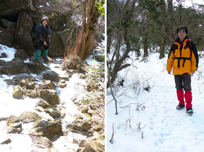 photo：凍って光る登山道：箱根