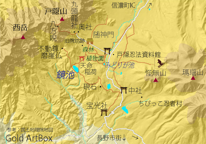 photo 地図　鏡池と戸隠山