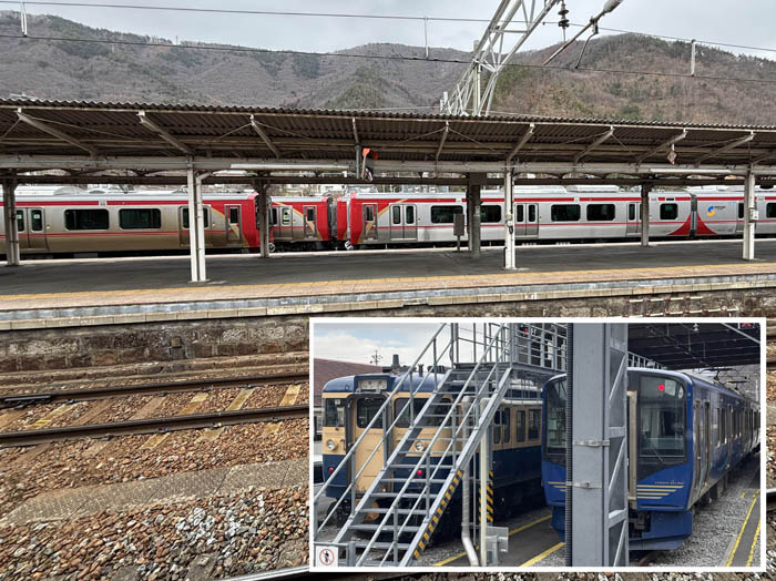photo16戸倉駅には電車がいっぱい：戸倉