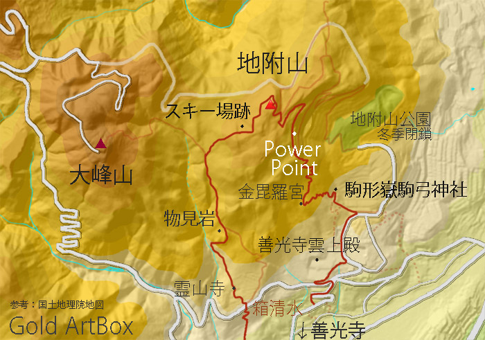 map 地附山