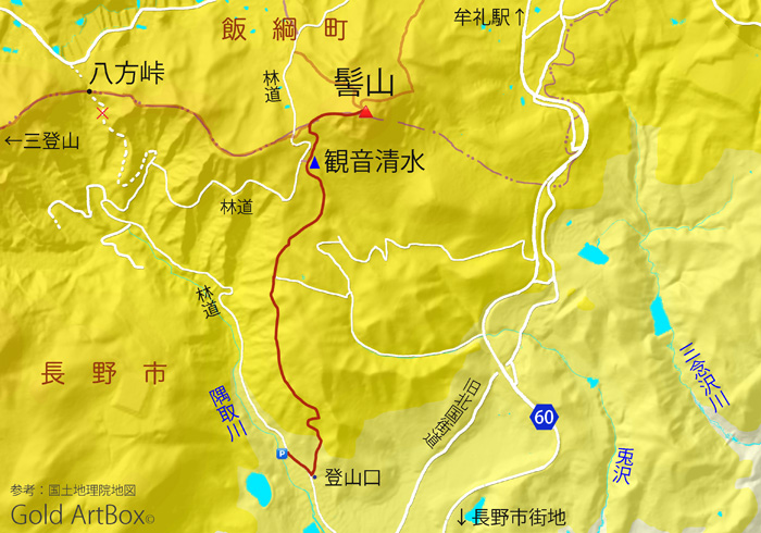 地図：髻山 