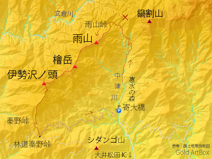 地図　雨山