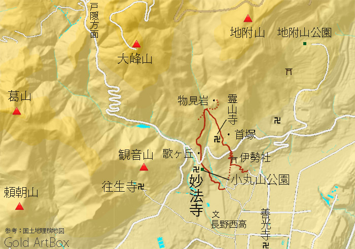 map 小丸山公園周辺