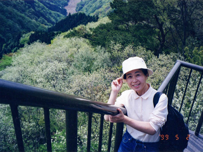 photo：急な階段を登る：高取山・仏果山