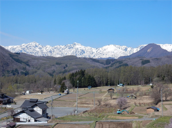 photo・鹿島槍ヶ岳　五竜岳　唐松岳　湯ノ峯夕陽展望苑