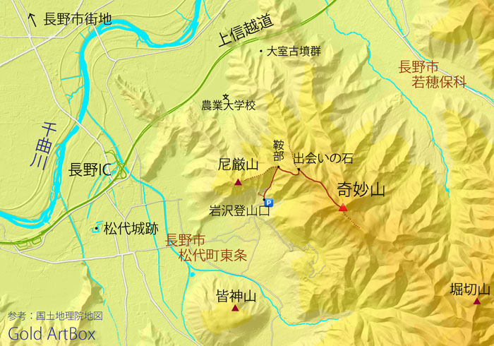 map 奇妙山周辺