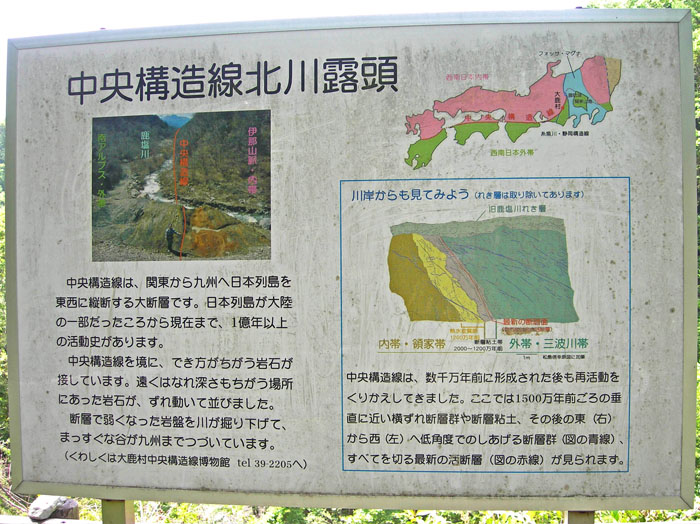photo 看板・中央構造線北川露頭
