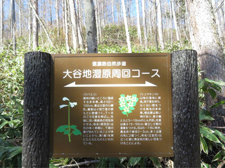 photo 看板も新しい　飯綱高原大谷地湿原