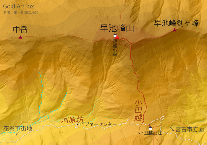 地図 早池峰山