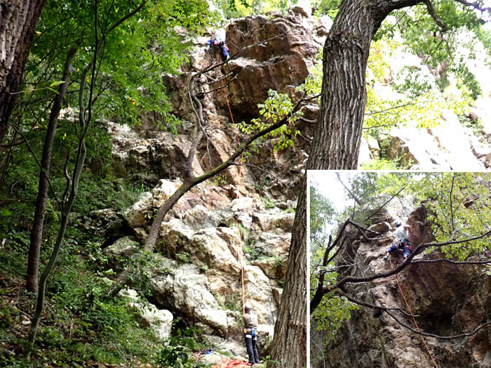 photo物見岩で登坂訓練する人