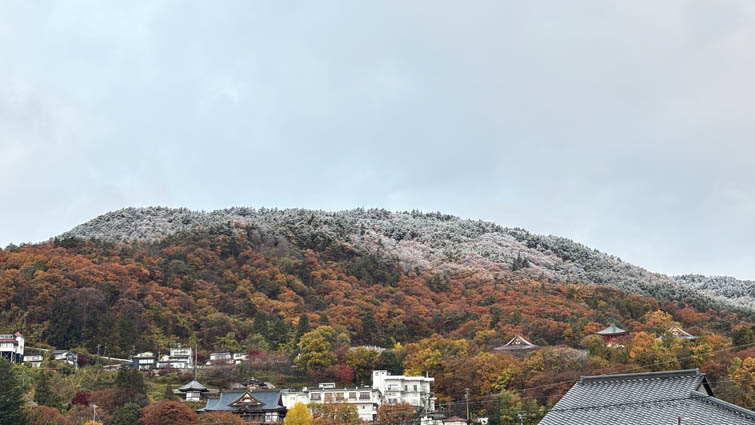 白くなった地附山