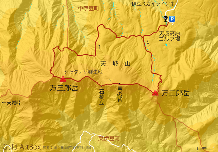 地図：天城山