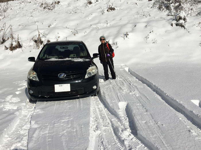 photo：雪10センチ以上積もってる：雪の地附山