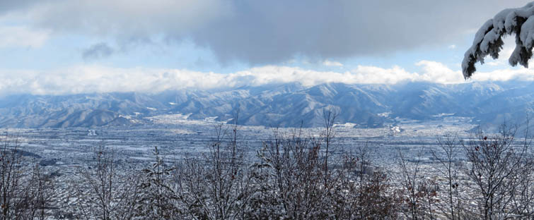 photo：地附山パワーポイントから善光寺平と周辺の山々・